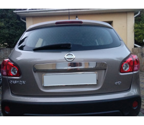 Накладка над номером (нерж.) Без кнопки, OmsaLine - Італійська нержавійка для Nissan Qashqai 2007-2010 рр