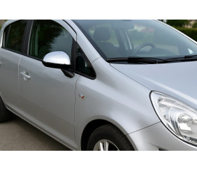 Накладки на дзеркала (2 шт., нерж) для Opel Corsa D 2007-2014 рр