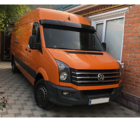 Козирок на лобове скло на рамі V2 (чорний глянець, 5мм) для Volkswagen Crafter 2006-2016 рр