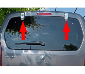 Кришки на петлі задніх дверей (2 шт, нерж) для Peugeot Partner/Rifter 2019- рр