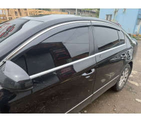 Вітровики з хром молдингом SD (EU, 4 шт, Niken) для Volkswagen Passat B6 2006-2012 рр