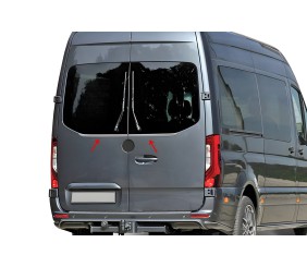 Кромка заднього скла (2 шт, нерж) Carmos - Турецька сталь для Mercedes Sprinter W907/W910 2018- рр