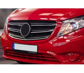 Накладки на решітку 2020-2026 (5 шт, нерж) Carmos - Турецька сталь для Mercedes Vito/V-class W447 2014- рр