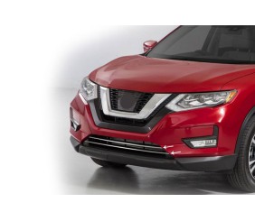 Накладки на решітку бампера (2017-2021, 2 шт, нерж) для Nissan X-trail T32/Rogue рр