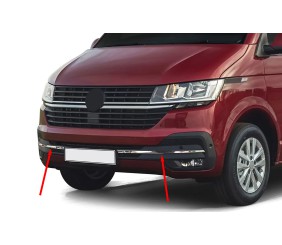 Накладка на решітку бампера 2019-2026 (3 шт, нерж) для Volkswagen T6 рр