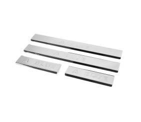 Накладки на пороги Carmos Blue V2 (4 шт, нерж) для Hyundai Accent 2011-2017 рр