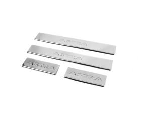 Накладки на пороги Carmos V2 (4 шт, нерж) для Opel Astra H 2004-2013 рр