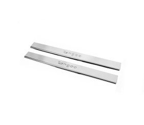 Накладки на пороги Carmos V2 (2 шт, нерж.) для Renault Kangoo 2008-2020 рр