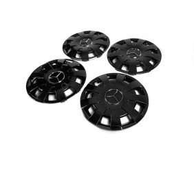 Ковпаки чорні ABS R16 (1-катковий, 4 шт) для Mercedes Sprinter W906 2006-2018 рр