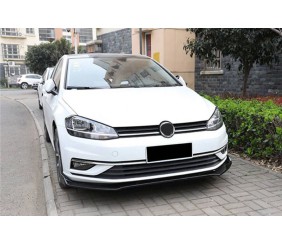 Накладка на передній бампер ЛІП (для заводського бампера, 2017-2020, ABS-пластик) для Volkswagen Golf 7/E-Golf рр