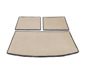 Килимок багажника 3 частини (EVA, бежевий) (7 місць) для Ауди Q7 2005-2015 рр