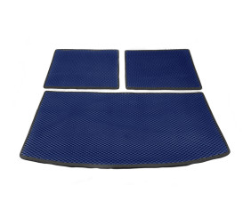 Килимок багажника 3 частини (EVA, синій) (7 місць) для Ауди Q7 2005-2015 рр