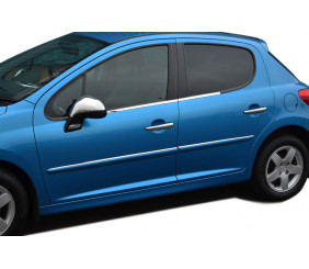Зовнішня окантовка вікон (4 шт, нерж) для Peugeot 207 2006-2014 рр
