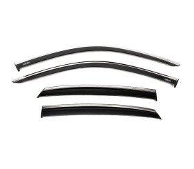 Вітровики з хромованим молдингом (4 шт, Niken) для Honda Civic Sedan 2021- рр