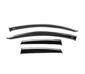 Вітровики з хромованим молдингом (4 шт, Niken) для Opel Crossland X 2017-2024 рр