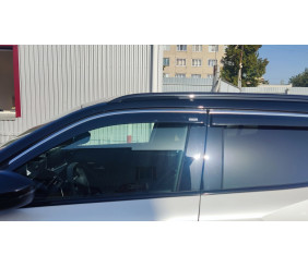 Вітровики з хромованим молдингом (4 шт, Niken) для Peugeot 2008 2019- рр
