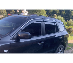 Вітровики з хромованим молдингом (4 шт, Niken) для Hyundai Santa Fe 2 2006-2012 рр