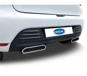 Імітація вихлопних труб на бампер (2 шт, нерж.) для Renault Clio IV 2012-2019 рр