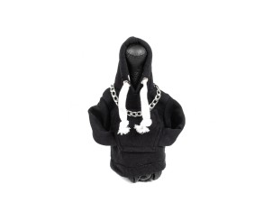 Чохол КПП кофта-худі (Чорна, білий шнурок)