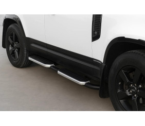 Бокові пороги OEM Silver (для довгого, 2 шт) для Land Rover Defender 2019- рр