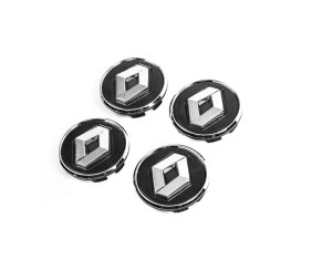 Ковпачки у диски чорні з кільцем 81568 (57мм на 49мм, 4 шт) для Renault