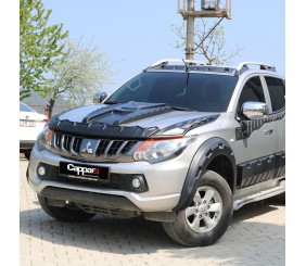 Комплект накладок на капот DRAGON (2015-2019, 3 шт) для Mitsubishi L200 рр