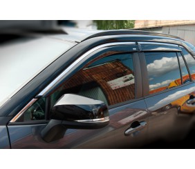 Вітровики з хромованим молдингом (4 шт, Niken) для Toyota Rav 4 2019- рр