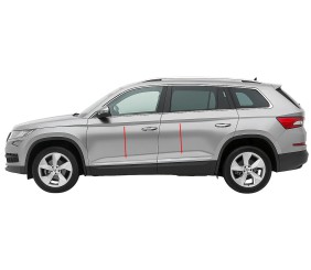 Молдинг дверний Carmos вузький (нерж) для Skoda Kodiaq 2016-2023 рр