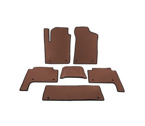 Килимки салону 3 ряди (EVA, Коричневий) для Nissan Patrol Y62 2010-2024 рр