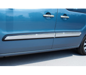 Молдинг дверний (4 шт, нерж) OmsaLine - Італійська нержавійка для Peugeot Partner Tepee 2008-2018 рр