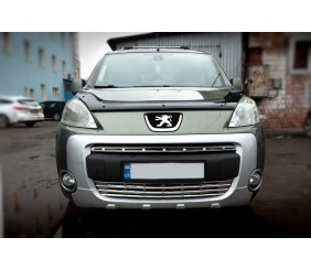 Накладки на решітку (2 част., нерж.) Carmos - Турецька сталь для Peugeot Partner Tepee 2008-2018 рр