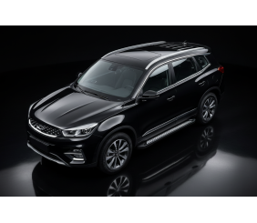Бокові пороги New Vision Black (2 шт., алюміній) для Chery Tiggo 8 2017- рр