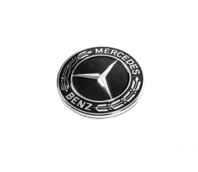 Заглушка замість емблеми на капот Mercedes (чорна, 57мм) для Mercedes-Benz