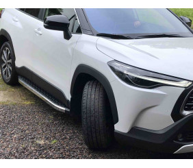 Бокові пороги BlackLine (2 шт., Алюміній) для Toyota Corolla Cross 2020- рр