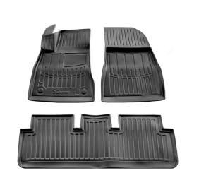 Килимки Stingray 3D Highland 2023-2026 (3 шт, поліуретан) для Tesla Model 3 2017- рр