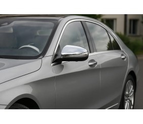 Накладки на дзеркала (2 шт, нерж.) для Mercedes S-сlass W222 2013-2022 рр
