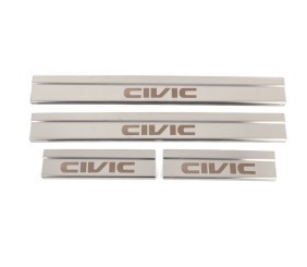 Накладки на пороги (4 шт, нерж) для Honda Civic Sedan X 2016-2021 рр