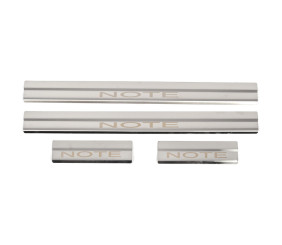 Накладки на пороги (4 шт, нерж) Глянець для Nissan Note 2012-2020 рр