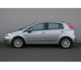 Окантовка вікон Carmos (6 шт., нерж.) для Fiat Punto Grande/EVO 2006-2018 рр