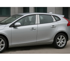 Накладки на дверні стійки (нерж) для Volvo V40 2012- рр