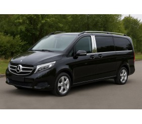 Накладки на дверні стійки (4 шт, нерж) для Mercedes Vito/V-class W447 2014- рр