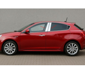 Накладки на дверні стійки (4 шт, нерж) для Alfa Romeo Giulietta 2010-2020 рр