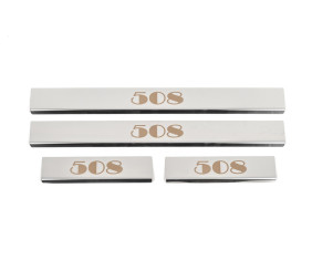 Накладки на пороги Carmos (4 шт, нерж) для Peugeot 508 2010-2018 рр