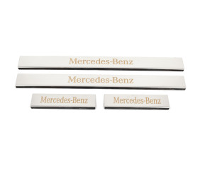 Накладки на пороги Carmos (4 шт, нерж) для Mercedes C-class W204 2007-2015 рр