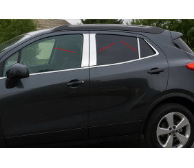 Молдинги дверних стійок (6 шт, нерж.) для Opel Mokka 2012-2021 рр