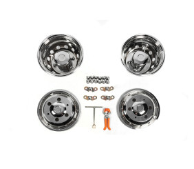 Ковпаки з нержавійки ОЕМ (2-катковий, 4 шт) для Iveco Daily 2014- рр