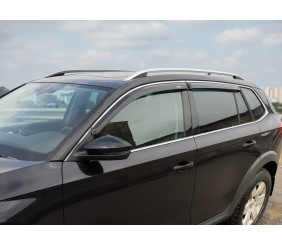 Вітровики з хромованим молдингом (2019-2023, 4 шт, Niken) для Skoda Kamiq 2019- рр