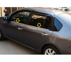Зовнішня окантовка стекол (4 шт, нерж.) для Renault Symbol 2008-2013 рр