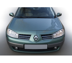 Накладки на решітку (модель 2004-2006, 6 шт, нерж) Carmos - Турецька сталь для Renault Megane II рр