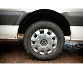 Ковпаки сірі ABS (1-катковий, 4 шт) для Volkswagen Crafter 2006-2016 рр